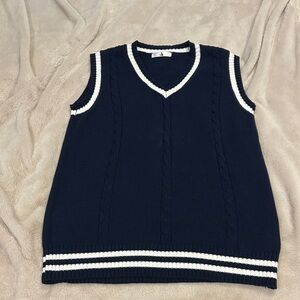 Navy Blue Sleeveless Sweater Vest NWOT!!